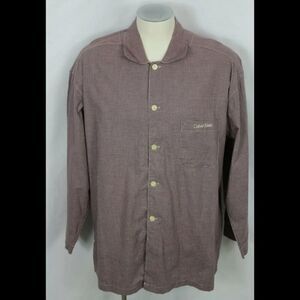 VINTAGE CALVIN KLEIN LOGO POCKET CHECK BUTTON L/S